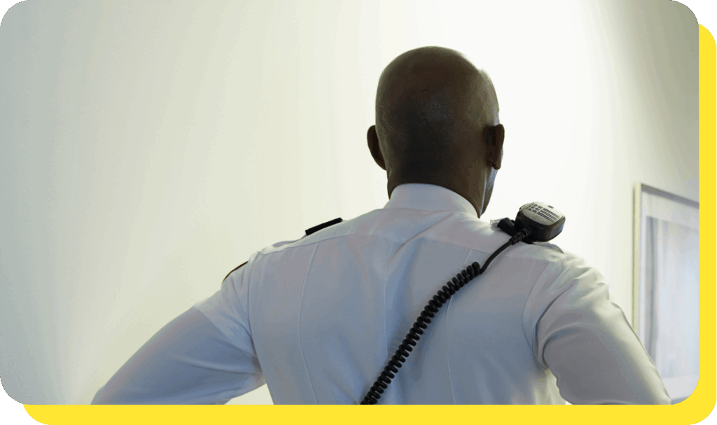 Back of prison officer who is a member of a prison service credit union