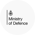 Ministry of Defence logo in grey circle