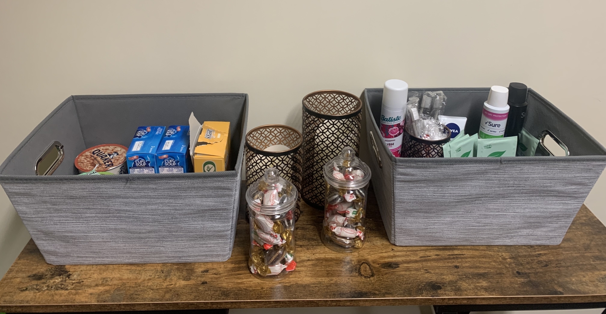 Hygiene and wellbeing products available in new TEWV staff wellbeing rooms