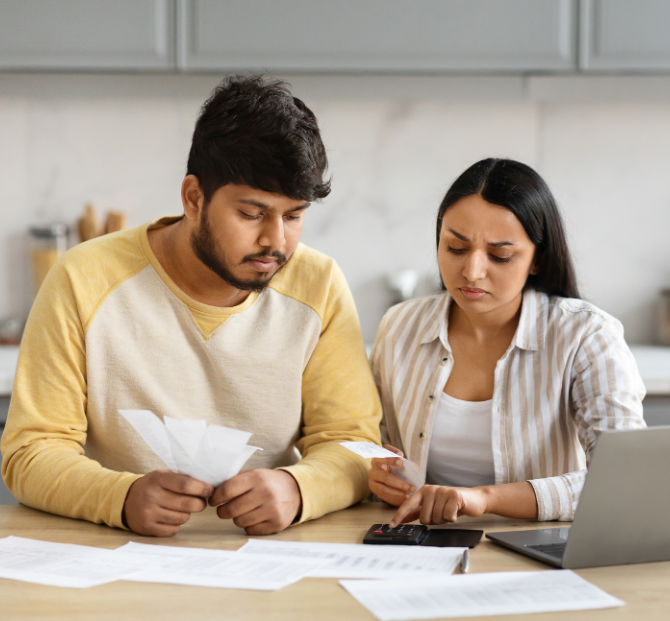 Couple experiencing exclusion and limited access to financial wellbeing support